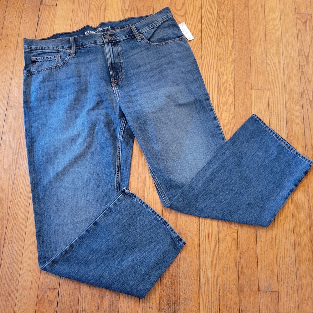 Old Navy Loose Fit Light Wash Denim Blue‎ Jeans 40x32 Casual Work Barn Chore